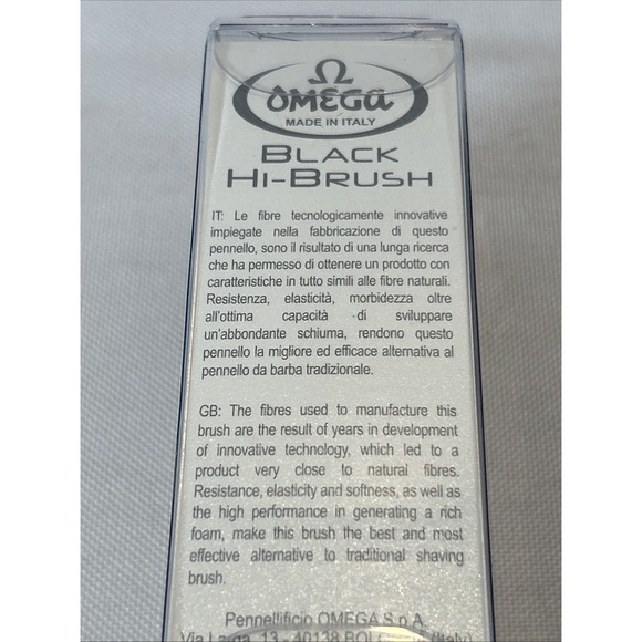 Omega BLACK Hi-Brush Series Synthetic Fiber Beechwood Handle Shave Brush - Picture 8 of 8